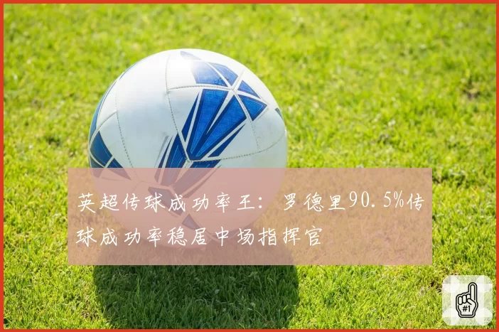 英超传球成功率王：罗德里90.5%传球成功率稳居中场指挥官